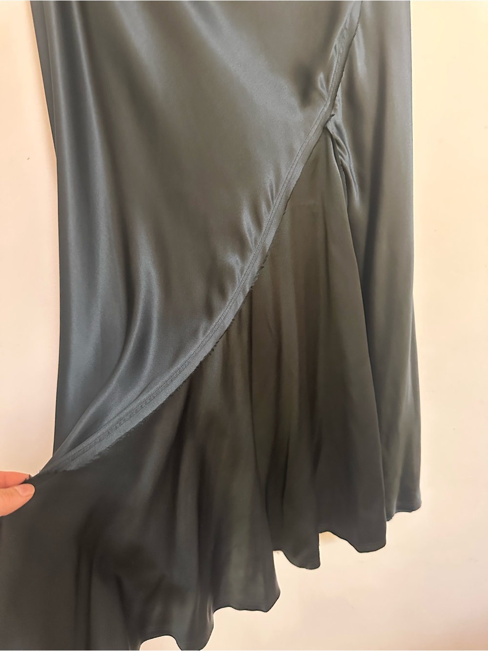 GO BY GO SILK Black Satin A-Line Midi Skirt - Picture 4 of 7